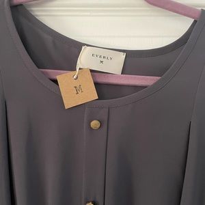 Medium Everly cinch waist dress with gold button detail